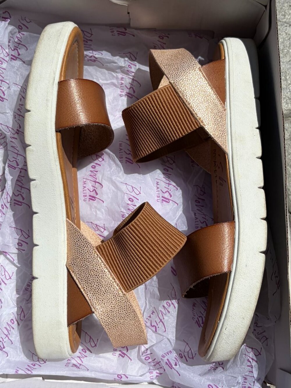 Women’s Brown Elastic-Strap Platform Sandals